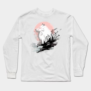 White wolf pink sun Long Sleeve T-Shirt